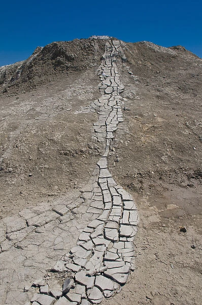 Drying mud stream originating from a mud volcano, Qobustan, Azerbaijan