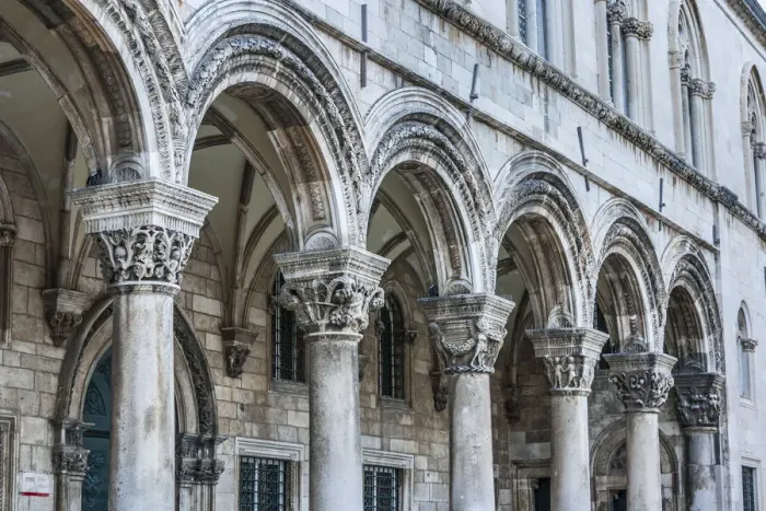 Framed Print : Dubrovnik, Croatia. Ornate columns at Sponza Palace Framed Print : Dubrovnik, Croatia. Ornate columns at Sponza Palace