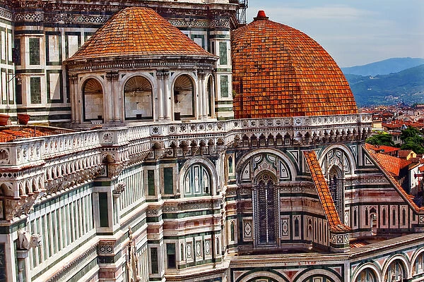 Duomo Basilica Cathedral Church from Giottos Bell Tower Florence Italy Countryside