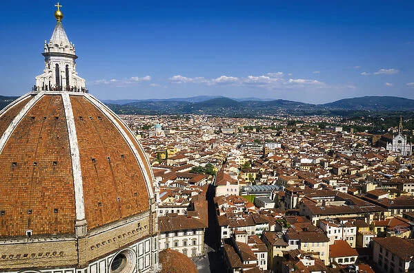 The Duomo dome from Giottos Bell Tower (Campanile di Giotto), Florence, Tuscany