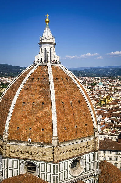 The Duomo from Giottos Bell Tower (Campanile di Giotto), Florence, Tuscany, Italy