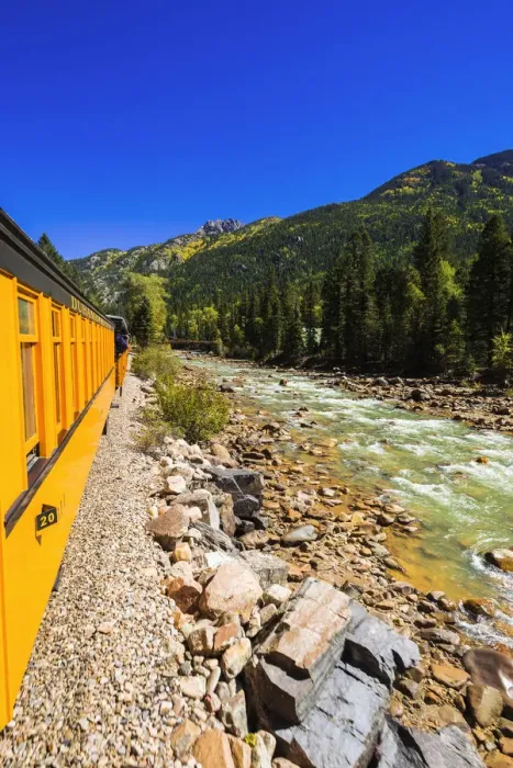 Framed Print : Durango & Silverton Narrow Gauge Railroad on the Animas River, San Juan National Forest Framed Print : Durango & Silverton Narrow Gauge Railroad on the Animas River, San Juan National Forest