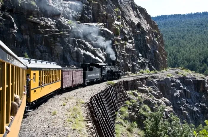 Framed Print : Durango and Silverton narrow guage Railroad. Coal-fired, steam operated locomotives