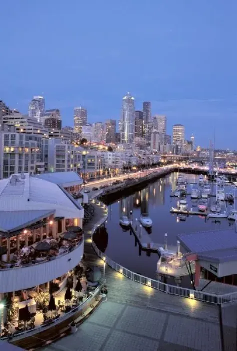 Framed Print : Dusk on Bell Harbor in Seattle, Washington Framed Print : Dusk on Bell Harbor in Seattle, Washington