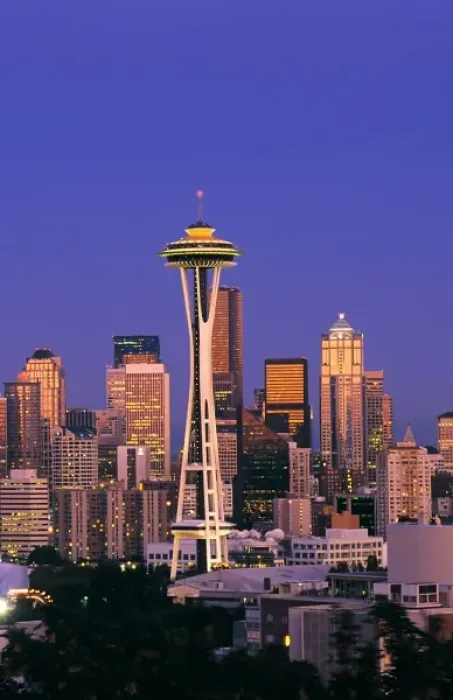 Framed Print : Dusk on the Seattle skyline