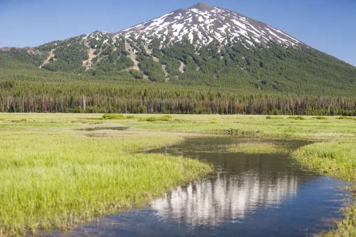 Framed Print : Dutchman Flats, near Sparks Lake, Mt. Bachelor behind, Eastern Oregon, USA Framed Print : Dutchman Flats, near Sparks Lake, Mt. Bachelor behind, Eastern Oregon, USA