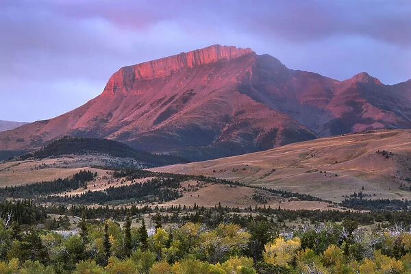 Ear Mountain at sunrise, Rocky Mountain front ranges near Choteau, Montana