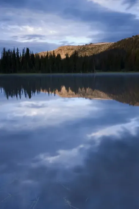Framed Print : Early light hits Haystack Mountain and is reflected in a mountain lake - Uinta Mountains Framed Print : Early light hits Haystack Mountain and is reflected in a mountain lake - Uinta Mountains