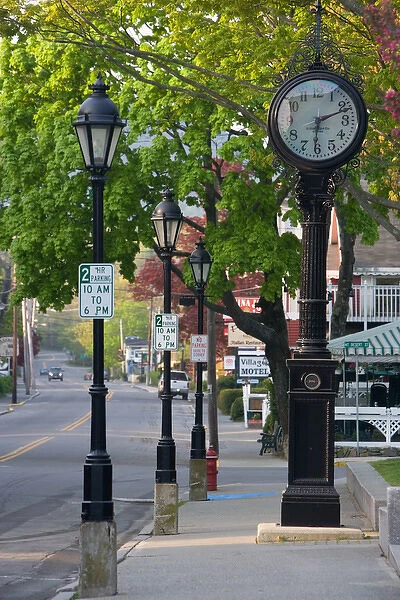 Early morning on Main Street in Bar Harbor, Maine
