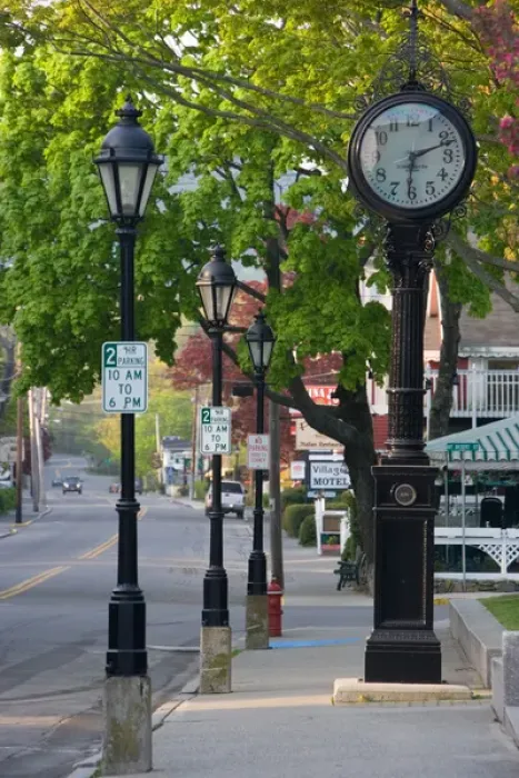 Framed Print : Early morning on Main Street in Bar Harbor, Maine