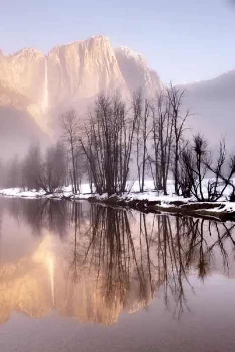 Framed Print : Early morning misty colors in the valley. Yosemite, California, US