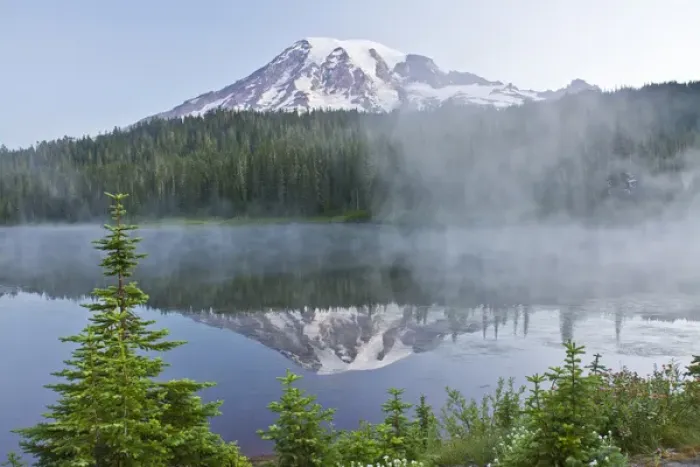 Framed Print : early morning, Mount Rainier, Reflection Lakes, Mount Rainier National Park, Washington Framed Print : early morning, Mount Rainier, Reflection Lakes, Mount Rainier National Park, Washington