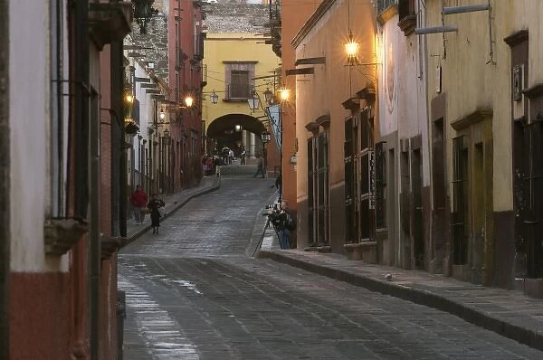 Early morning view on the streets of San Miguel de Allende, State of Guanajuato, Mexico