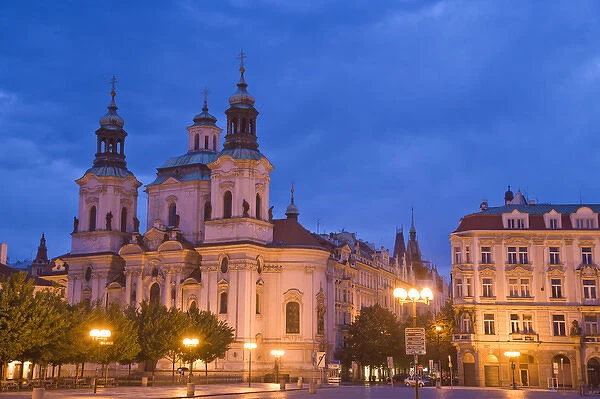 early Summer morning along Old Town Square, Historical Center of Prague-UNESCO World Cultural
