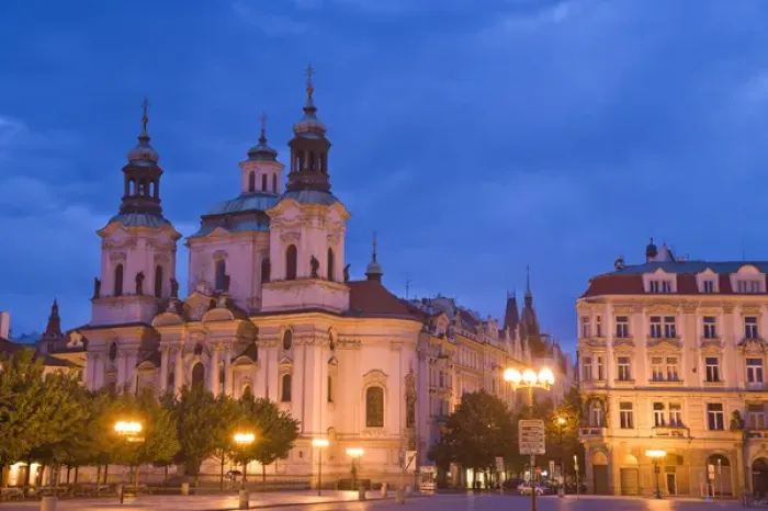 Framed Print : early Summer morning along Old Town Square, Historical Center of Prague-UNESCO World Cultural Framed Print : early Summer morning along Old Town Square, Historical Center of Prague-UNESCO World Cultural