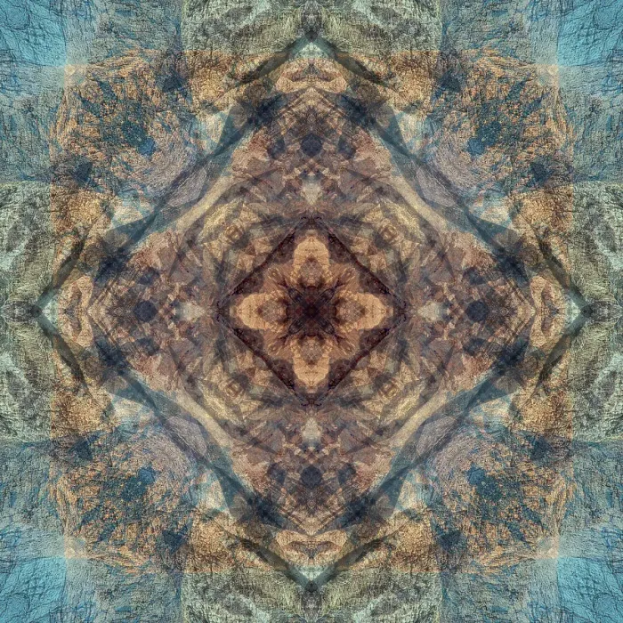 Framed Print : Earth tone and blue abstract