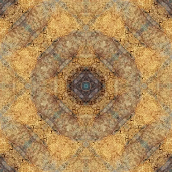 Framed Print : Earth tone and blue kaleidoscope abstract Framed Print : Earth tone and blue kaleidoscope abstract
