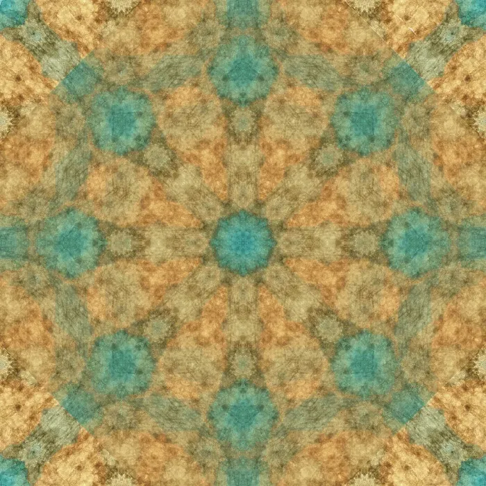 Framed Print : Earth tone and blue kaleidoscope abstract Framed Print : Earth tone and blue kaleidoscope abstract
