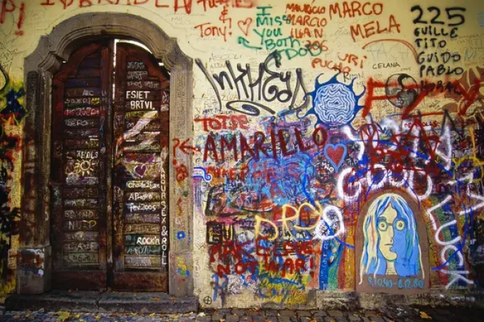 Framed Print : Eastern Europe, Czech Republic, Prague, Lesser Town (Mala Strana), the John Lennon Wall Framed Print : Eastern Europe, Czech Republic, Prague, Lesser Town (Mala Strana), the John Lennon Wall