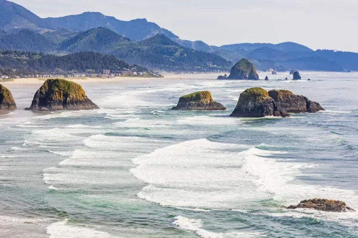 Framed Print : Ecola State Park, Oregon, USA. Sea stacks and surf at Ecola State Park on the Oregon coast Framed Print : Ecola State Park, Oregon, USA. Sea stacks and surf at Ecola State Park on the Oregon coast