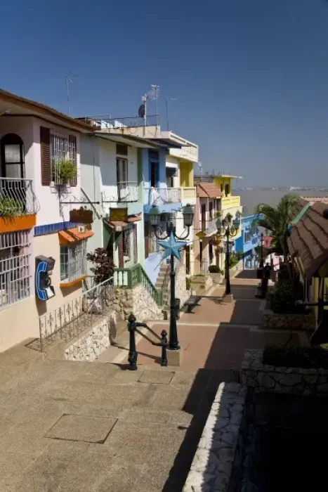 Framed Print : Ecuador, Guayaquil. Shops and residential areas line the stairs leading to the top Framed Print : Ecuador, Guayaquil. Shops and residential areas line the stairs leading to the top
