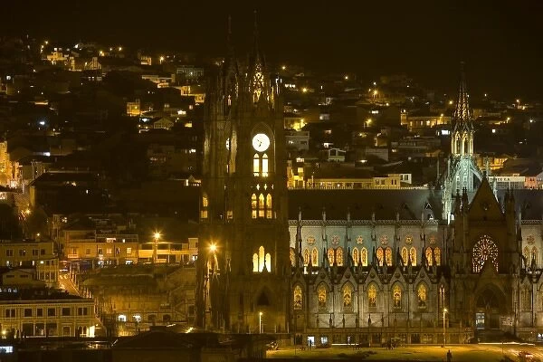 Ecuador, Pichincha province, Quito. Basilica del Voto Nacional, a neo-Gothic cathedral