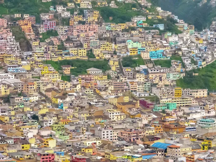 Framed Print : Ecuador, Quito. Aerial overview of Old Town buildings Framed Print : Ecuador, Quito. Aerial overview of Old Town buildings