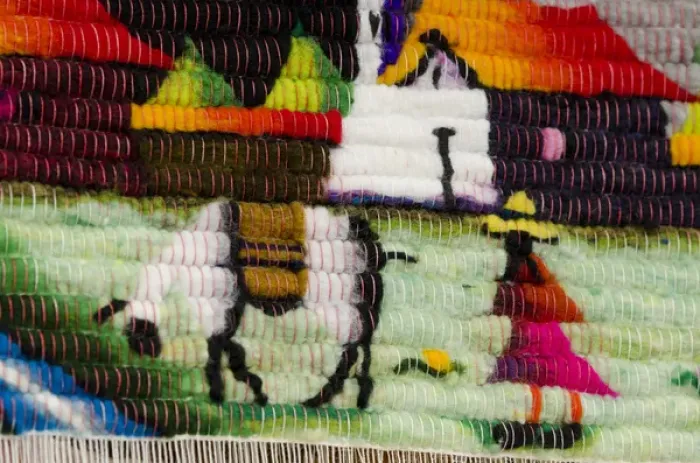 Framed Print : Ecuador, Quito area, Otavalo Handicraft Market. Detail of traditional wool souvenir rug Framed Print : Ecuador, Quito area, Otavalo Handicraft Market. Detail of traditional wool souvenir rug