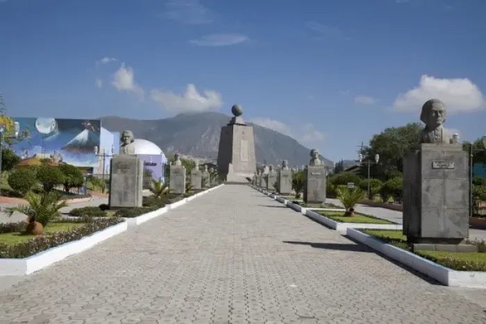 Framed Print : Ecuador, Quito. La Mitad del Mundo, the Center of the Earth, monument marks the location Framed Print : Ecuador, Quito. La Mitad del Mundo, the Center of the Earth, monument marks the location