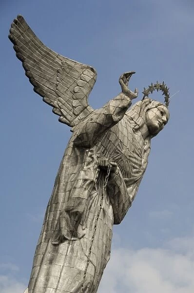 Ecuador, Quito. Statue of the winged Virgin Mary of Quito (La Virgen del Panecillo)