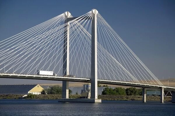 The Ed Hendler Bridge spans the Columbia River between Pasco and Kennewick in southeastern
