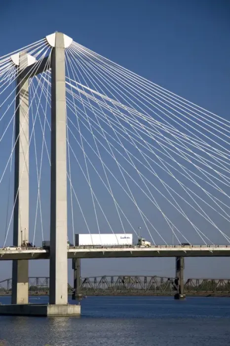Framed Print : The Ed Hendler Bridge spans the Columbia River between Pasco and Kennewick in southeastern
