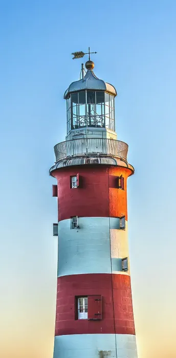 Framed Print : Eddystone Lighthouse, Plymouth, Devon, England. Lighthouse was originally built on the Eddystone Rocks in 1759. Dismantled in 1877 and re-erected on the Hoe