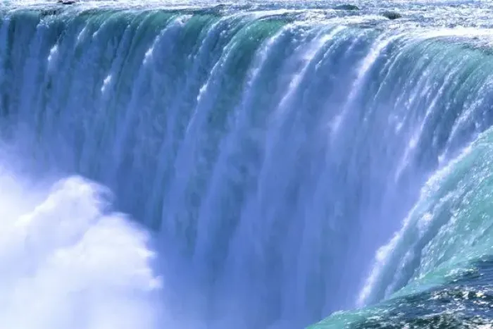Framed Print : On the Edge of Powerful Niagara Falls, New York and Canada