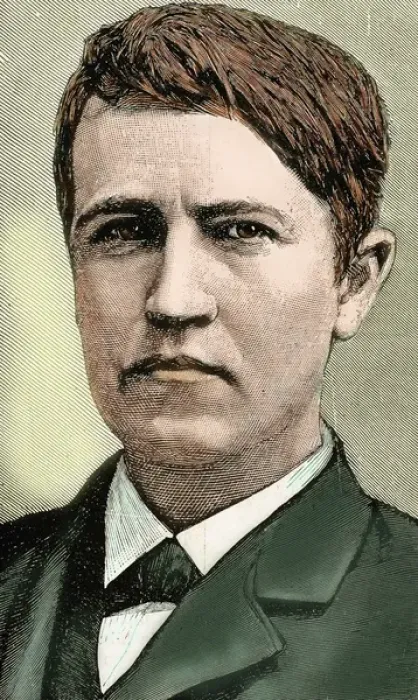 Framed Print : Edison, Thomas Alva (1847-1931). American Inventor. Nineteenth-century colored engraving