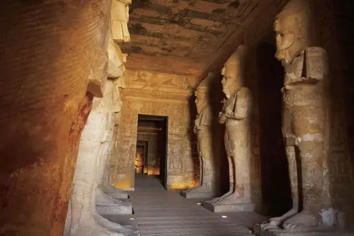 Framed Print : Egypt, Abu Simbel, The Greater Temple, Statues line the entrance inside the Temple Framed Print : Egypt, Abu Simbel, The Greater Temple, Statues line the entrance inside the Temple