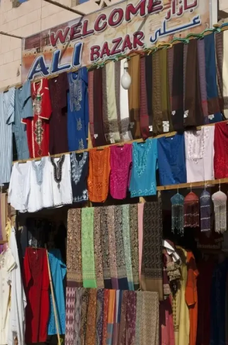 Framed Print : Egypt, Aswan. Clothing shops in the market Framed Print : Egypt, Aswan. Clothing shops in the market