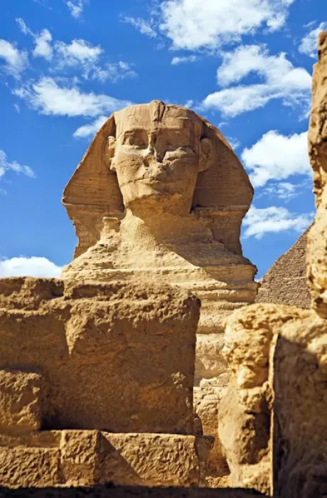 Framed Print : Egypt, Cairo, Giza, The Sphinx and Chefren Pyramid Framed Print : Egypt, Cairo, Giza, The Sphinx and Chefren Pyramid