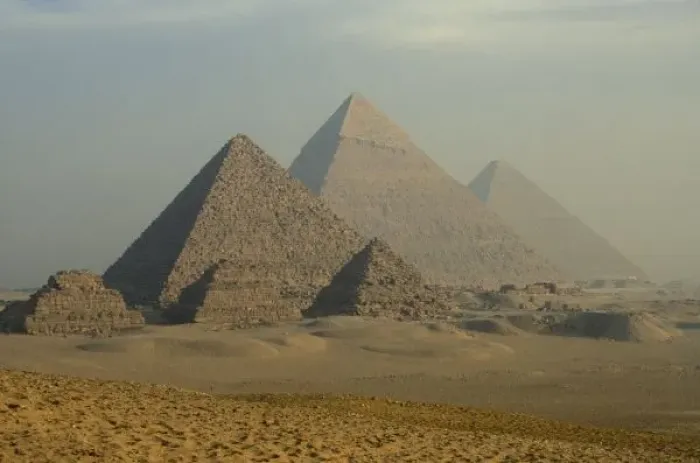 Framed Print : Egypt, Giza, Giza Pyramids Complex, Giza Plateau Desert Framed Print : Egypt, Giza, Giza Pyramids Complex, Giza Plateau Desert