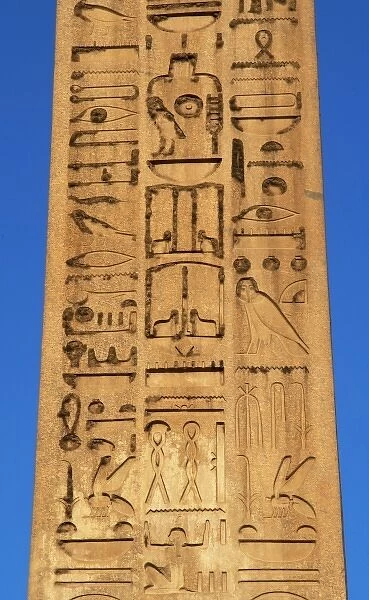Egypt. Hieroglyphic writing. Obelisk of Ramesses II (1300-1213, reign 1279-1213 BC)