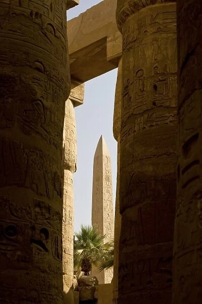 Egypt, Luxor. An obelisk is seen from within