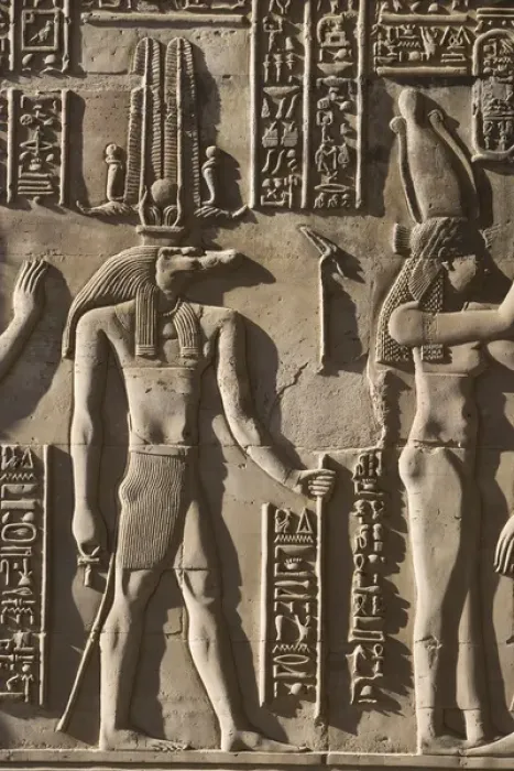 Framed Print : Egypt, Pom Ombo. Sidelight makes the hieroglyphics stand out in strong relief Framed Print : Egypt, Pom Ombo. Sidelight makes the hieroglyphics stand out in strong relief