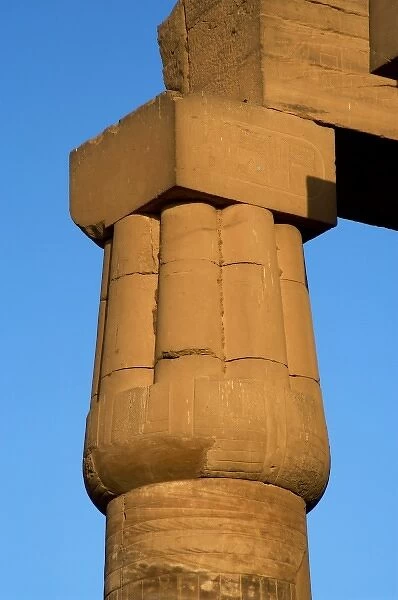 Egypt, Temple of Luxor. Fasciculated columns with papyrus capitals of hypostyle. New Kingdom