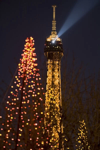 Eiffel Tower, Christmas lights, Paris, France