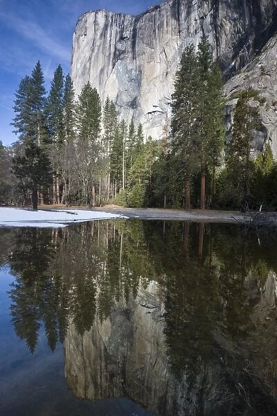 El Capitan reflected in a small lake in Yosemite valley - Yosemite National Park