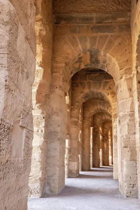 Framed Print : El Jem, Mahdia, Tunisia. Interior of the amphitheater of the Roman ruins at El Jem