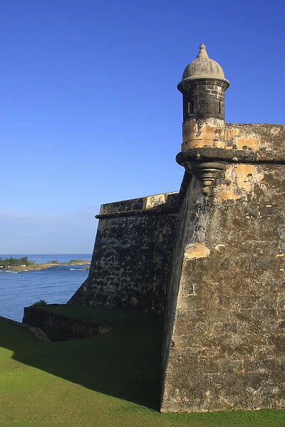 El Morro, San Felipe Castle Moat, sentry of the Austria Bastion Old San Juan