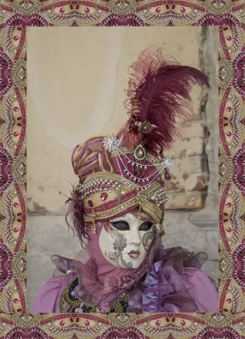 Framed Print : Elaborate costume for Carnival Venice Italy