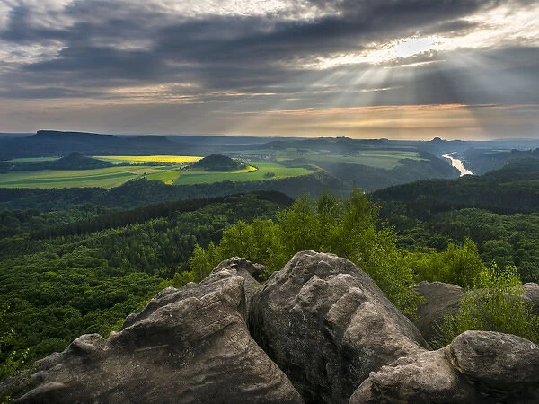 Elbe Sandstone Mountains (Elbsandsteingebirge) in the Saxon Switzerland NP (Saechsische