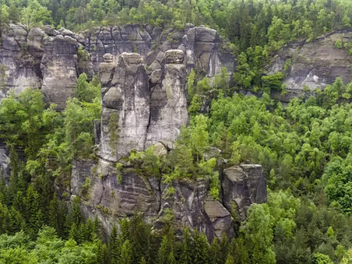 Framed Print : Elbe Sandstone Mountains (Elbsandsteingebirge) in the Saxon Switzerland NP (Saechsische